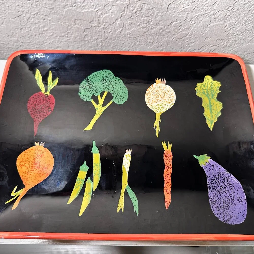 Crate&Barrel Ceramic Vegetable Tray-VGUC